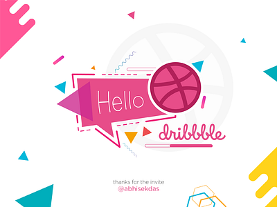 Hello Dribbble! debut flat hello minimal shapes welcome
