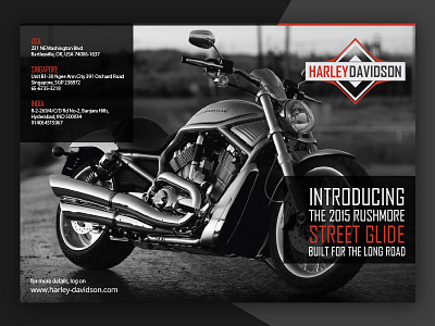 Harley-Davidson Brochure Front a4 brochure bi fold bike bikes brochure harley davidson