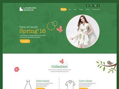 Landmark Spring Collection Landing Page clothing landing page sandals shoes spring collection website design