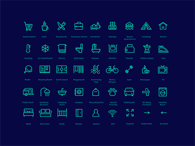 Resort Icons by Miew hotel icon iconography illustration miew minimal pictogram traveling ui web website