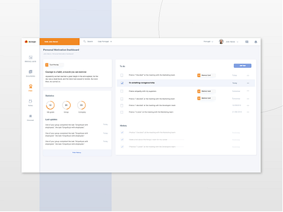 User Dashboard by Miew dashboard dynamic gamification graphic interaction management miew statistics uiux user web website