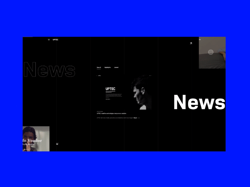 UPTEC News page by Miew animation brand branding design identity interaction interactive miew minimal mobile motion type typography ui ui ux uiux ux web website