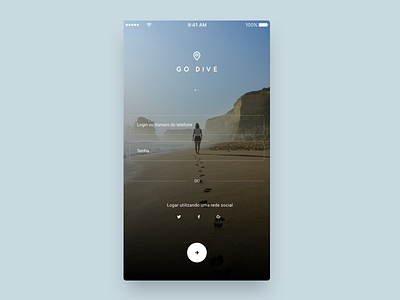 Go Dive | Login Page app design login page