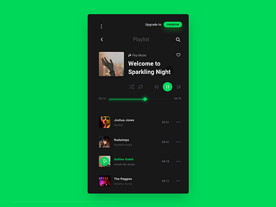 Spotify Concept Playlist app interface mobile ui ux