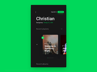 Spotify Concept Home app interface mobile ui ux