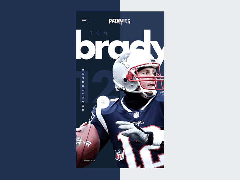 New England Patriots • NFL • Motion app bennett brady concept cooks design motion nfl patriots principle product ui