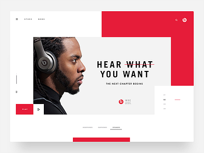 Beats by Dre. beats clean design desktop headphone minimal site ui ux visual web