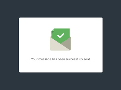 Successfully Sending button envelop flat interface mail minimal popup simple ui