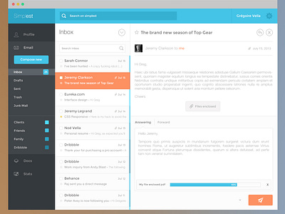 Email Ui By Gregoire Vella On Dribbble