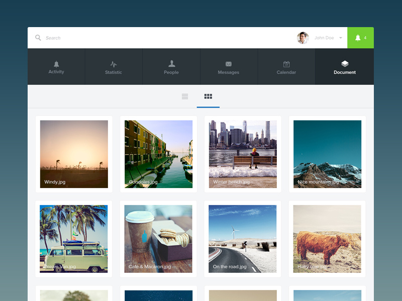 Simplissime Files cloud drive web app ui ux flat minimal simple photos box app files