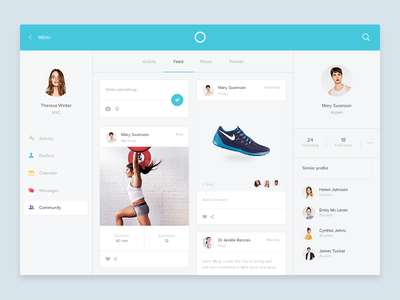Osome community screen dashboard fitness flat graph health medical osome running simple sport ui ux