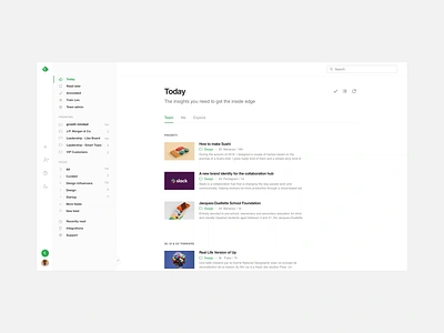 Left Navigation for Feedly app desktop drag and drop feed feedly minimal navigation navigation bar navigation menu newsfeed rename right click rss saas ui ux video