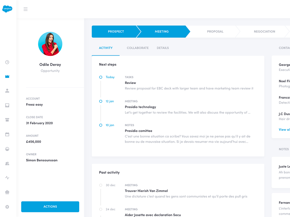 Salesforce concept - Opportunity screen by Gregoire Vella on Dribbble