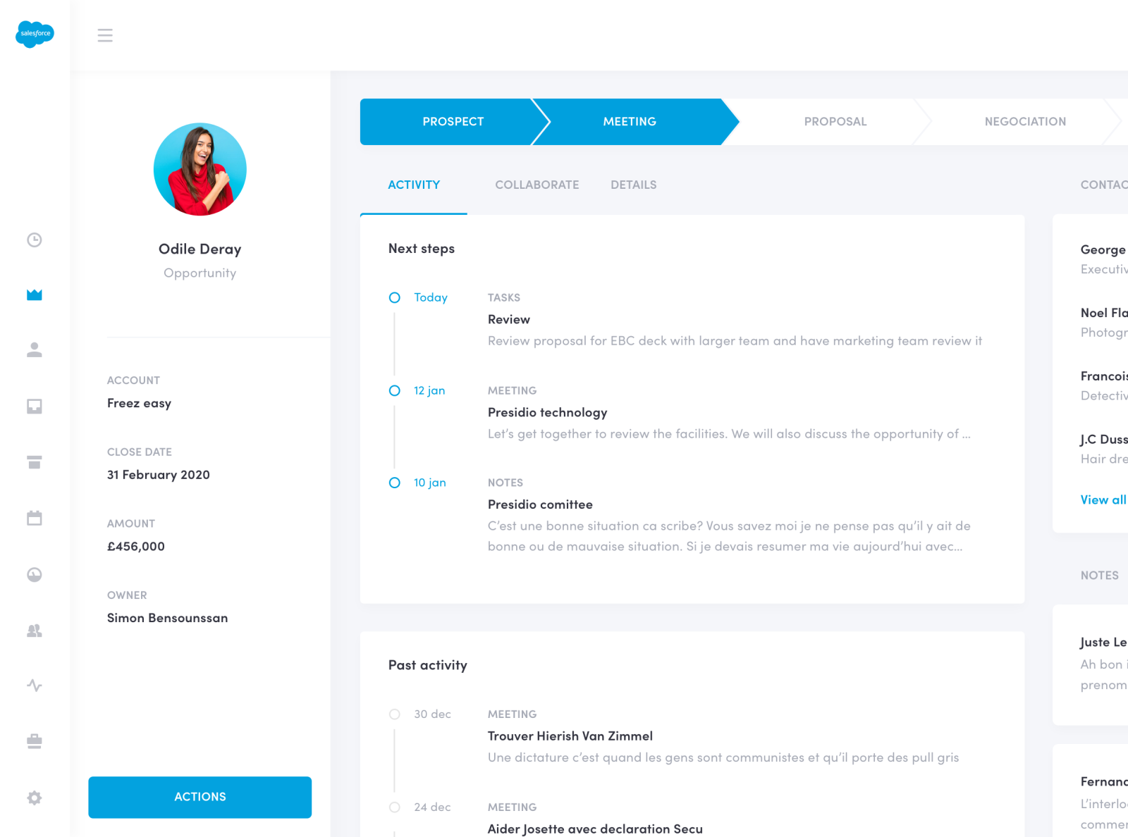 Salesforce concept - Opportunity screen by Gregoire Vella on Dribbble