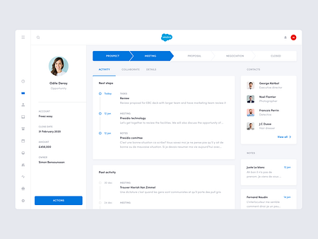 Salesforce concept - Opportunity screen by Gregoire Vella on Dribbble