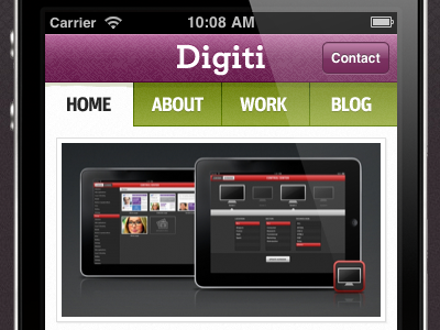 Digiti - Mobile version design digiti green iphone mobile navigation purple site slider