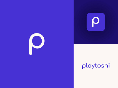 Playtoshi Logo and Brand Design app app icon app logo app ui blues brand design brand identity branding design icon logo playtoshi rebecca werres typography ui wordmark logo