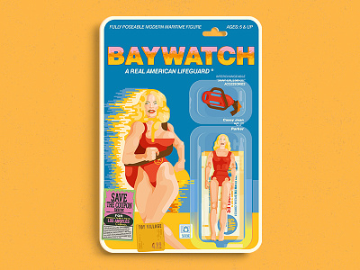 C. J. Parker 2d action figures baywatch beach digital art illustration pamela anderson summer toy design toys vector