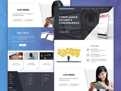 Entrusted Mail - Homepage gradient homepage mockup product page responsive design ui ui design web design website