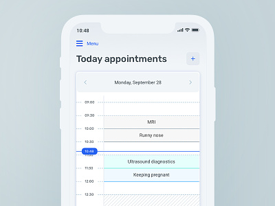 Daily Appointments Scheduler appointments calendar design medical medical app scheduler sketch app timeline ui ux