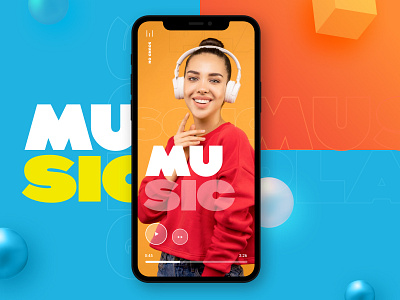 Music App | Simple & Clean Design 3d app application bold colorful mobile music music app music player musician play playlist song sound