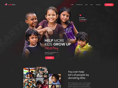 Charity Website Design charity child creative dark kartavya modern ngo poor ui website