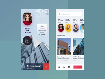 Real Estate Mobile App app building clean constraction graphic design mobile modern realestate ui uidesign