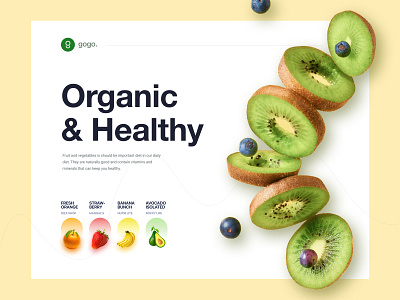 Organic & Healthy Food banner clean design food fruite modern vegetable veggi website