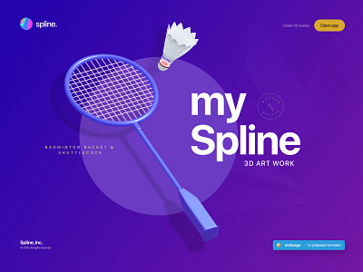 Spline 3D Badminton & Shuttlecock