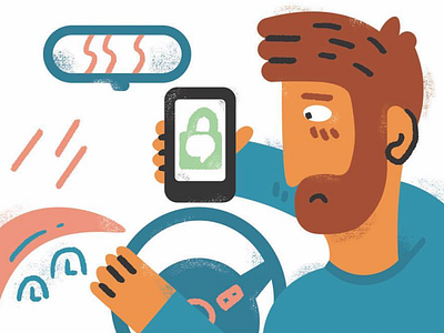 Editorial on new driving safety features driving editorial features illustration safety