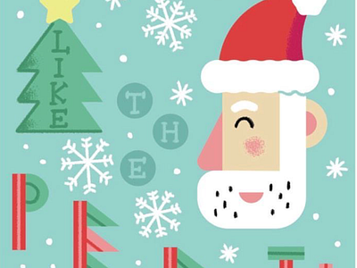 No gift like the present - xmas card card design holiday illustration xmas