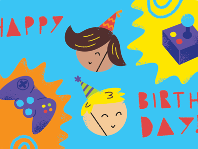 Gift card design for kids birthday birthday design gift cards illustration kids personal project
