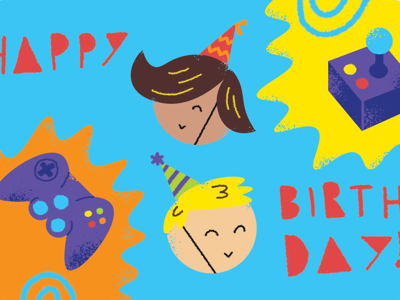 Gift card design for kids birthday