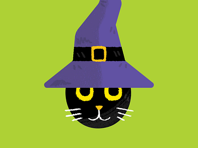 Witch cat sticker