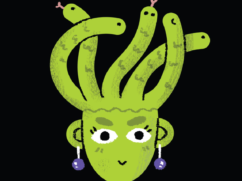 Medusa october halloween digital artist illustrator illustration project design sticker snakes medusa