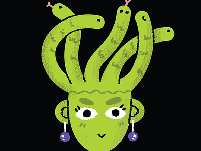Medusa artist design digital halloween illustration illustrator medusa october project snakes sticker