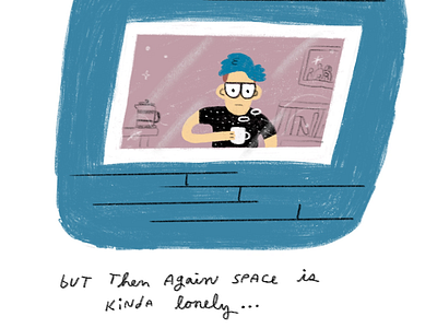 Tiny house in space pt. 2 art house illustration problems space story tiny