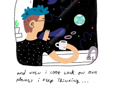 Looking back... illustration illustrator kidlit space story storytelling wonder