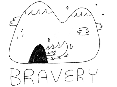 Secondary logo for Whispers to Bravery podcast art bravery creative design illustration inspiration motivation mountains podcast practical strategy