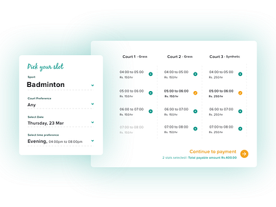 Online booking modal window.