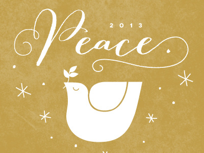 golden peace christmas dove holiday card illlustration peace