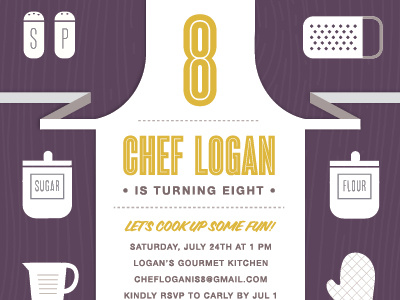5-Star Chef baker chef cook kids birthday invitation kitchen icons minted