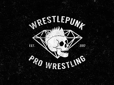 WrestlePunk Logo black design diamond diamonds distort logo logodesign logos pro wrestling product professional wrestling punk skull skulls wrestle wrestlepunk wrestling