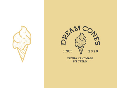 Dream Cones Logo branding design halftone ice cream ice cream logo ice cream shop illustration logo logo design vector vintage