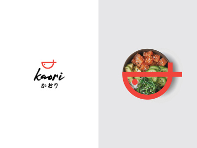 Kaori Logo branding chinese design fish food food branding food logo hawaiian hawaiian food japanese logo logo design oriental poke