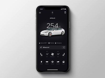 Tesla Mobile App Redesign: Unlocking animation car case study clean design driving electric ios key fob lyft matthew minimal mobile redesign remote tesla uber ui unlock ux ui