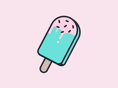 Ice Cream clean design flat ice cream illustration line material minimal popsicle sprinkles