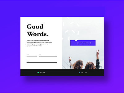 001 dailyui digital editorial form gradient medium modal serif signup twitter ui web