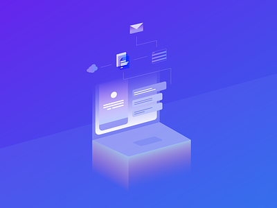 Login Page Illustration animation calendar clean cloud cms document email futuristic gradient illustration isometric laptop todo