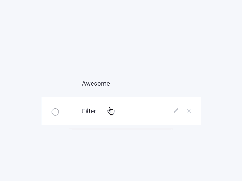 Filter animation austin checkmark crm design edit filter hover interaction product ui ux